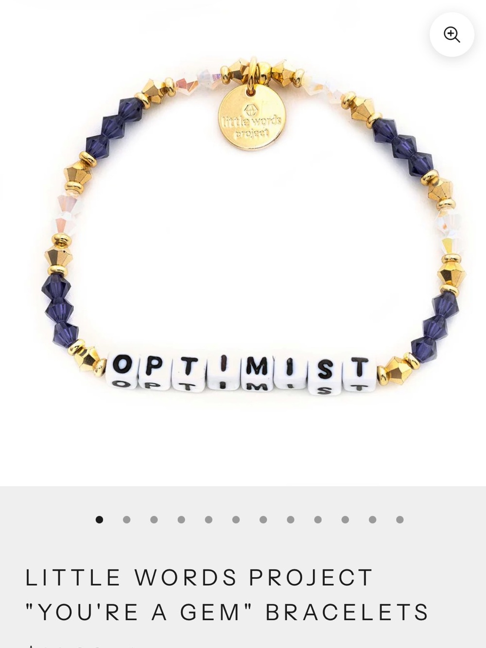 Optimist Purple & Gold Beaded Stretch Bracelet - little words project